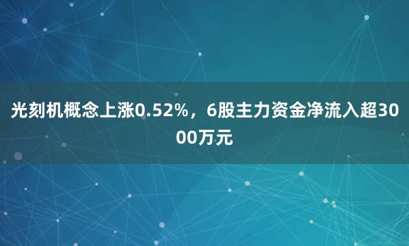 光刻机概念上涨0.52%，6股主力资金净流入超3000万元