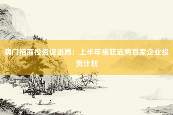 澳门招商投资促进局：上半年接获近两百家企业投资计划