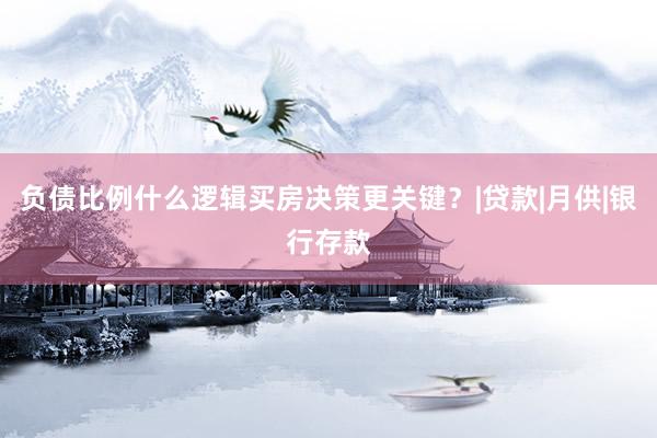负债比例什么逻辑买房决策更关键？|贷款|月供|银行存款