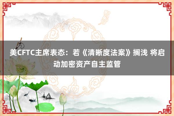 美CFTC主席表态：若《清晰度法案》搁浅 将启动加密资产自主监管