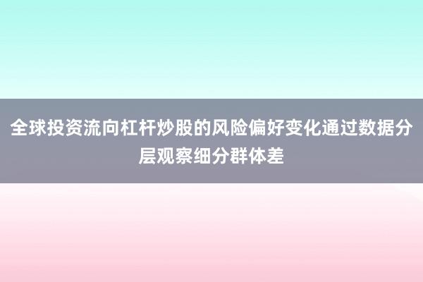 全球投资流向杠杆炒股的风险偏好变化通过数据分层观察细分群体差
