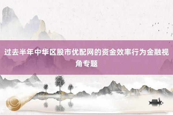 过去半年中华区股市优配网的资金效率行为金融视角专题