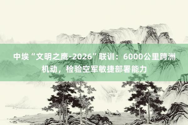 中埃“文明之鹰‑2026”联训：6000公里跨洲机动，检验空军敏捷部署能力