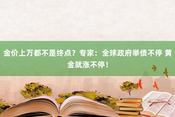 金价上万都不是终点？专家：全球政府举债不停 黄金就涨不停！