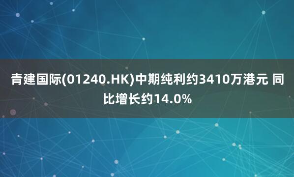 青建国际(01240.HK)中期纯利约3410万港元 同比增长约14.0%