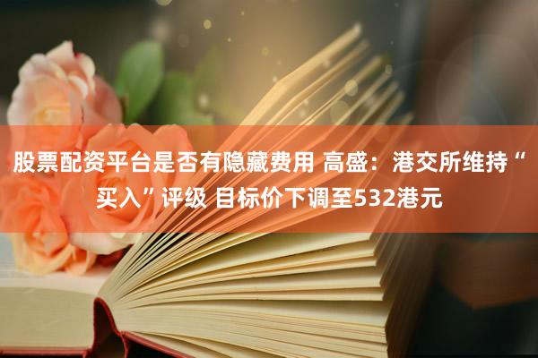 股票配资平台是否有隐藏费用 高盛：港交所维持“买入”评级 目标价下调至532港元