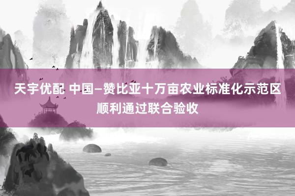 天宇优配 中国—赞比亚十万亩农业标准化示范区顺利通过联合验收